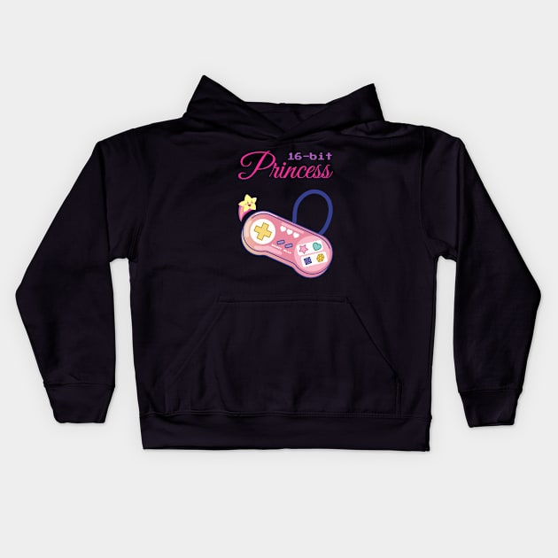 16-bit Princess Kids Hoodie by Axiomfox